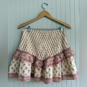 Saylor Indian Print Stretchy Mini-skirt.